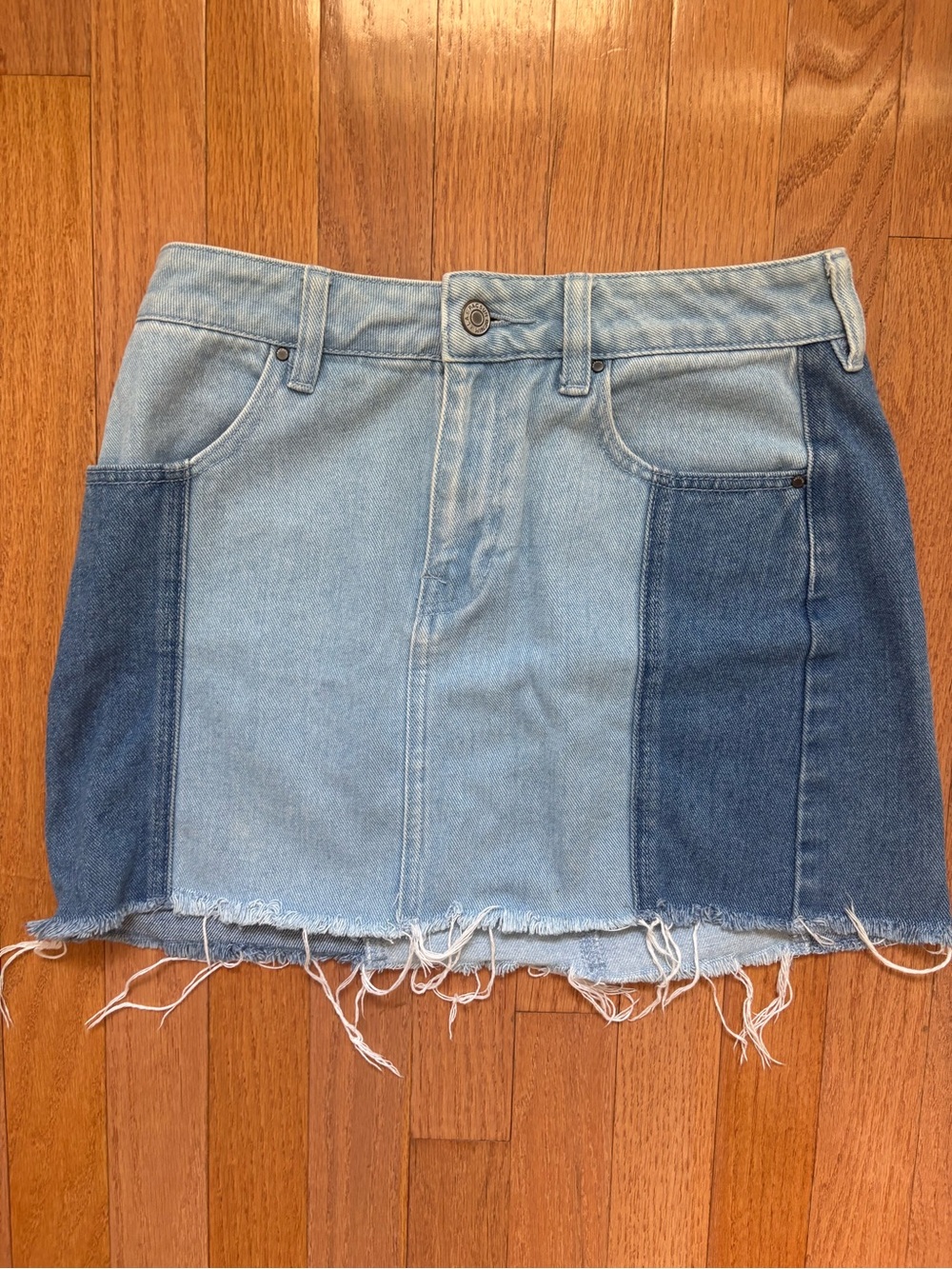 PacSun Two-Tone Denim Mini Skirt - Light Blue & Dark Blue